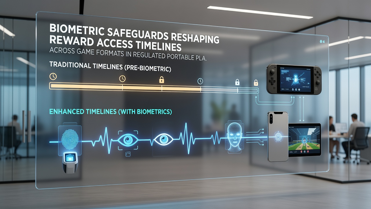 Mobile device screen displaying secure biometric reward claim process in a regulated gaming app
