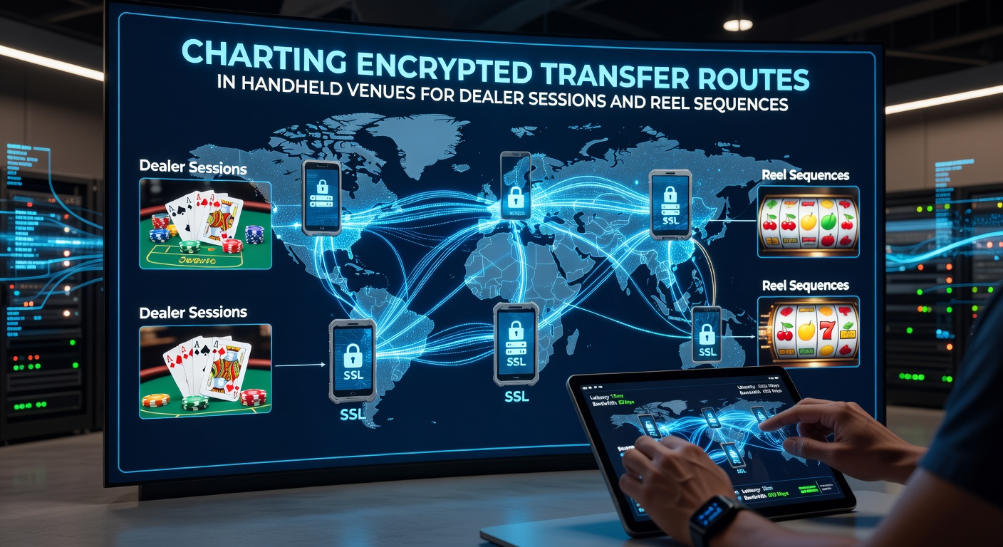 Visualization of encrypted data pathways across mobile casino platforms for live dealer and slot operations