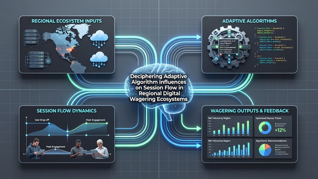 Diagram illustrating regional differences in algorithmic session adjustments for digital wagering platforms