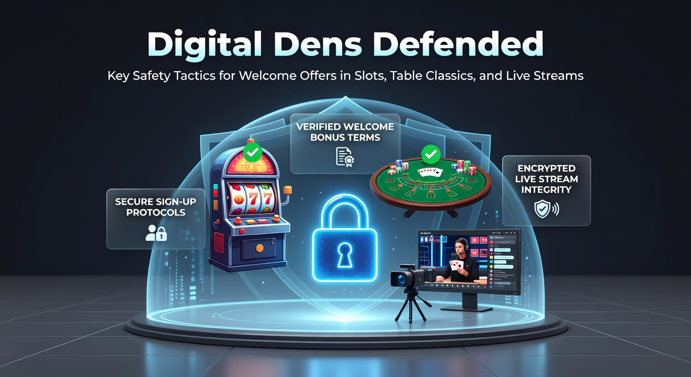 Digital interface showing slot reels spinning with a welcome bonus overlay, highlighting secure padlock icons and terms checklist