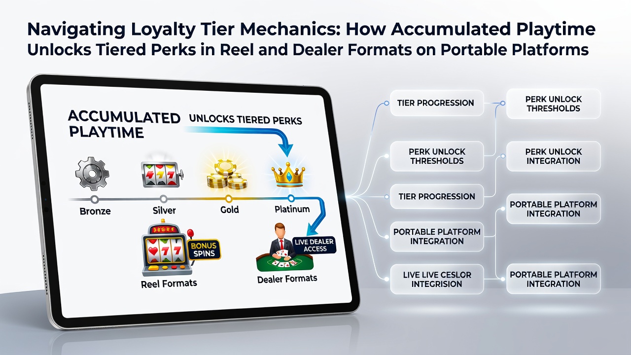 Mobile device displaying loyalty tier progression screen for casino games with reel and dealer options
